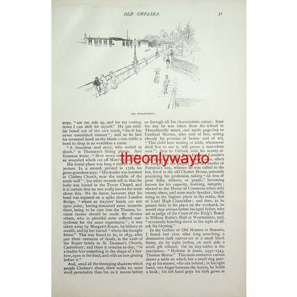 Cheyne Walk, Chelsea, London, (More On Reverse), Book Illustration (Print), 1887