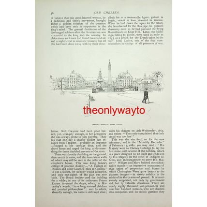 Chelsea Bridge & Lindsey House London (More, Reverse), Book Illustration, 1887