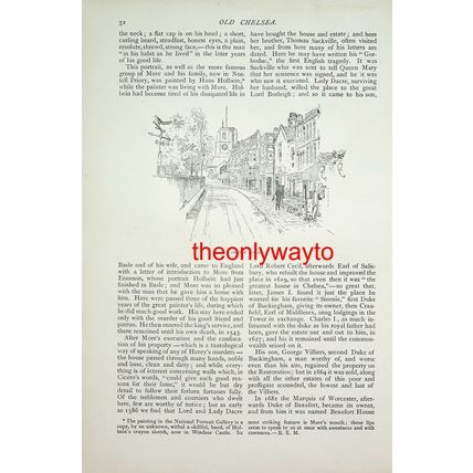 Cheyne Walk, Chelsea, London, (More On Reverse), Book Illustration (Print), 1887