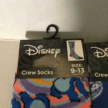 TWO NEW Disney Stitch Unisex Crew Socks Size 9-13