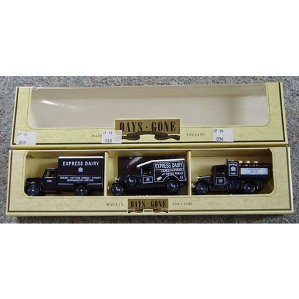 Lledo Diecast Express Dairy Vans, set of three MIB.