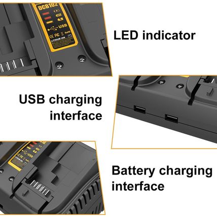 Powilling DCB102BP Replacement Charger for Dewalt DCB102BP 20-Volt MAX Jobsite C