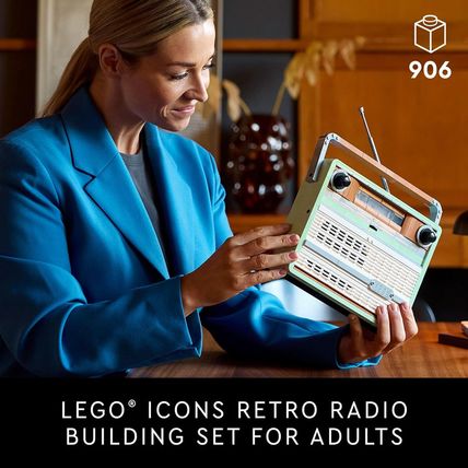 LEGO Icons Retro Radio Building Set for Adults - Home Decor for Bedroom, Living