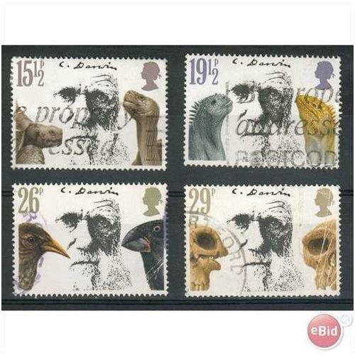 GB stamps 1982 used set - SG 1175-1178 - Charles Darwin Death cent