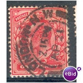 GB stamps 1902-10 KEV11 - 1d SG219 London 59