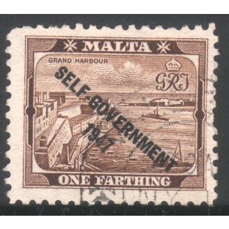 Malta 1948 - SG234 - ¼d brown - (Self Government 1947) Valetta Harbour - used