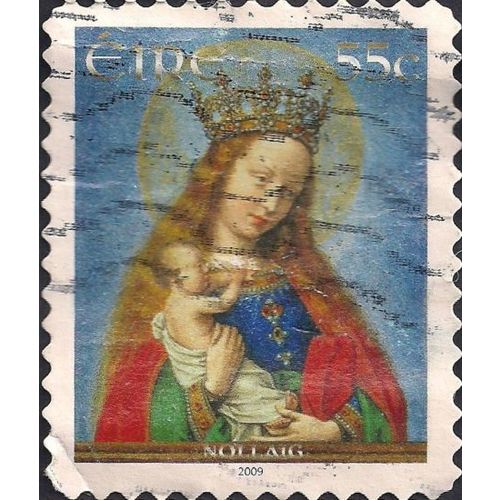 EIRE, CHRISTMAS, Madonna & Child, blue 2009, 55c, #3