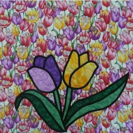 Quilted Homecrafted Wall Hanging for Nursery Tulip Babies 050810WH