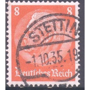 Germany 1934 - 8pf orange red - President Von Hindenburg - used 8