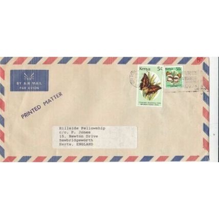 Kenya 1990 City Square Nairobi-Sawbridgeworth UK Air Mail Cover typed VGC