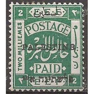 Palestine 1920 SG17 2m Blue-Green Mounted Mint .