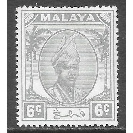 PAHANG MALAYA 1950 KG6 6c SG58 58 SG GREY MINT HINGED