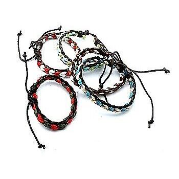 Colorful Braided Leather Adjustable Friendship Bracelet