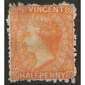 St Vincent 1881 SG36 1/2d Orange Fine Used FILLER ..