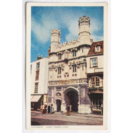 vintage postcard Canterbury Christ Church Gate