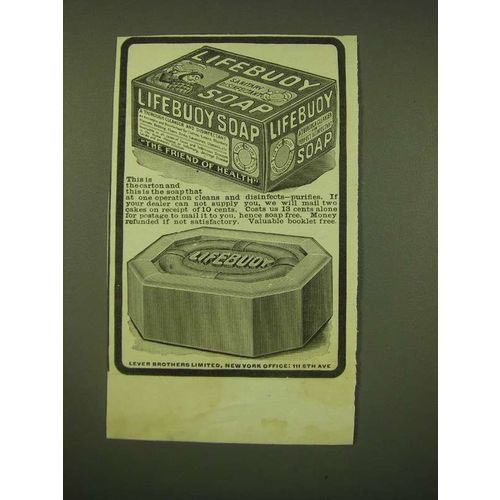 1902 Lifebuoy Soap Ad - This is the carton and this is the soap