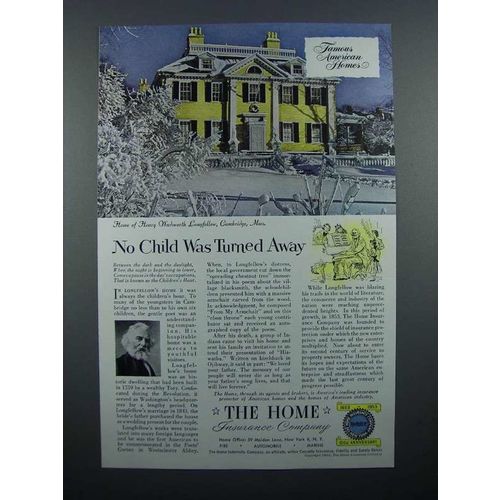1952 The Home Insurance Ad - Henry Wadsworth Longfellow