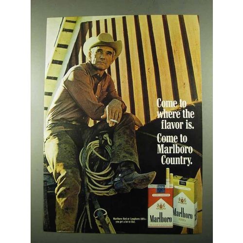 1969 Marlboro Cigarettes Ad - Come To Where Flavor Is
