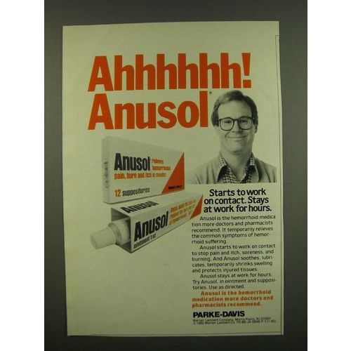 1983 Parke-Davis Anusol Ad - Ahhhhhh! Anusol