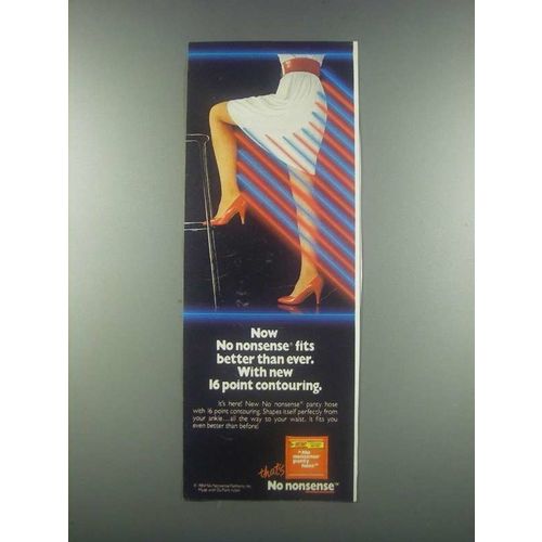 1985 No Nonsense Panty Hose Ad - Fits Better Than Ever
