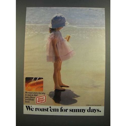1986 Oscar Mayer Hot Dog Ad - Roast 'em For Sunny Days