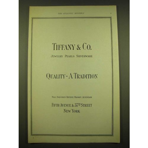 1924 Tiffany & Co. Ad - Jewelry Pearls Silverware Quality - A Tradition