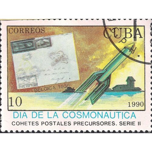 CUBA, SPACE, Belgium 1935, orange 1990, 10c