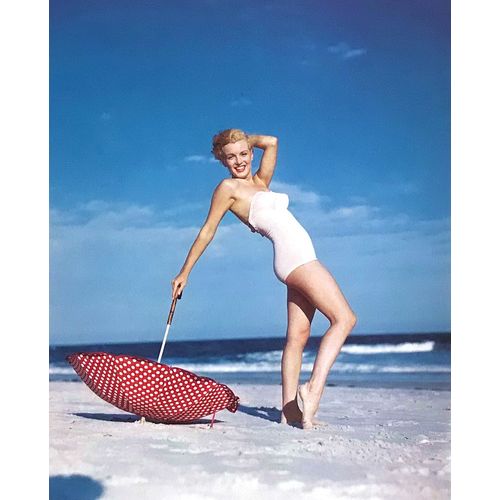 Marilyn Monroe vintage Sexy Beach Umbrella pinup print poster Playboy Wall Art f