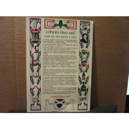 SCOTLAND humour. .1991 used postcard by Whiteholme 'Hail Caledonia' #