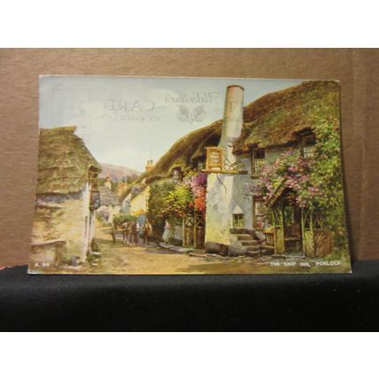 THE SHIP INN, PORLOCK, SOMERSET used postcard 1964 pm artist Brian Gerald =