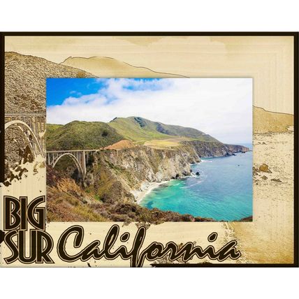Big Sur California Laser Engraved Wood Picture Frame Landscape (5 x 7)