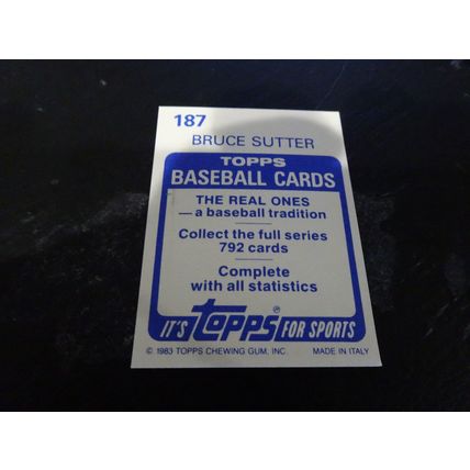 1983 Topps Stickers # 187 Bruce Sutter VG-Ex (4) St Louis Cardinals