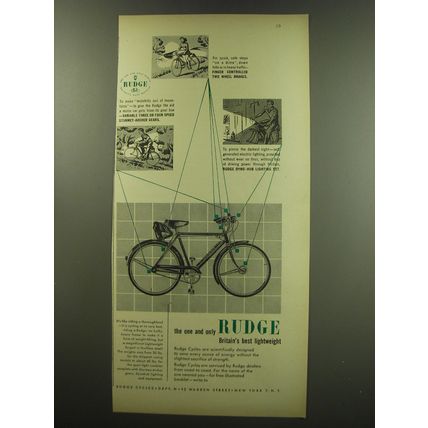1949 Rudge Bicycles Ad - The one and only Rudge Britain's best lightweight
