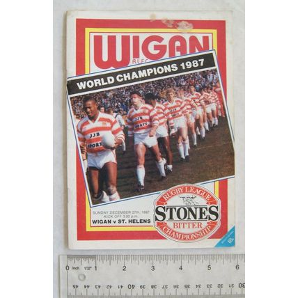 1987 programme Wigan v. St. Helens