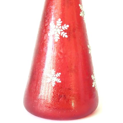 Red Christmas Tree LED with Star on the Top Glass Decoration 24 CM