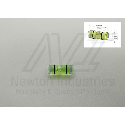 5pcs Acrylic Ø6x15mm Bubble Spirit Level Vial YlwGreen Sens: 42'/2mm 12.22mm/m