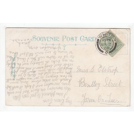 The West Cliff Whitby Postcard 1908 Yorkshire