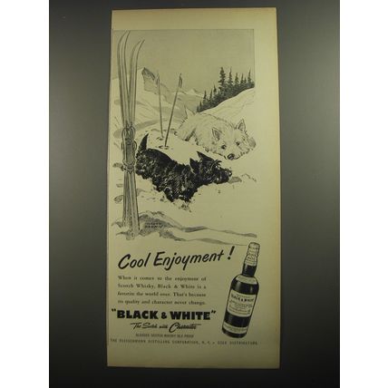 1956 Black & White Scotch Ad - Cool Enjoyment
