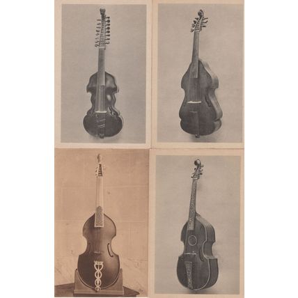 Bass Viola German Julian Bard Lute Mandolin 4x Rare Music Postcard s
