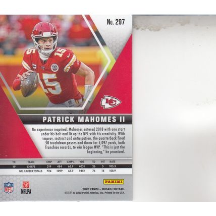 PATRICK MAHOMES II 2020 AUTOGRAPHED KANSAS CITY CHEIFS SUPER BOWL CHAMPION MVPQB
