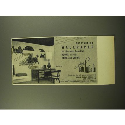 1959 Van Luit & Co. Balinese Wallpaper Advertisement - Outstanding wallpaper