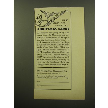 1959 The Metropolitan Museum of Art Ad - New and unusual Christmas cards