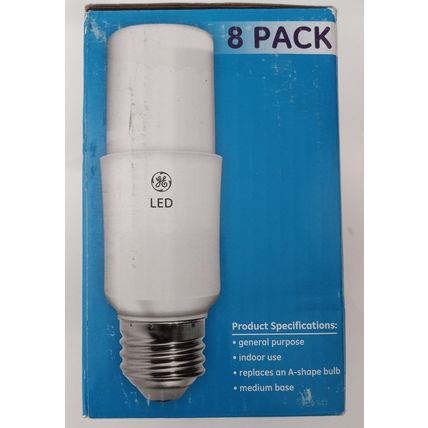 8 Pack GE LED Bright Stik 2850K Warm White 60W Equivalent 10W 760 Lumens