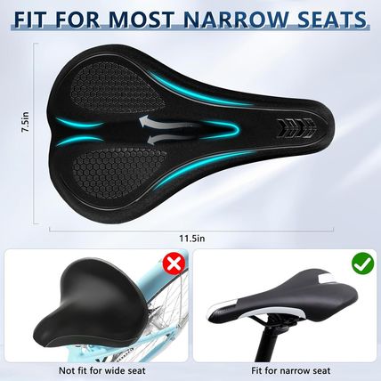 ZCITEK Padded Gel Bike Seat Cover-BLACK-NEW-SEALED-FAST SHIPPING