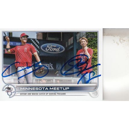 SHOHEI OHTANI & KENTA MAEDA 2022 AUTOGRAPHED ANGELS & TWINS MINNESOTA MEETUP
