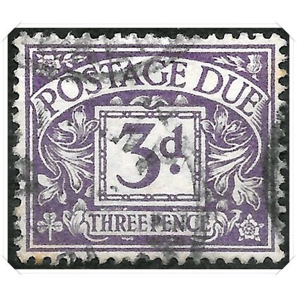 D5 1914 Royal Cypher Postage Dues 3d Violet Used hrd2-d