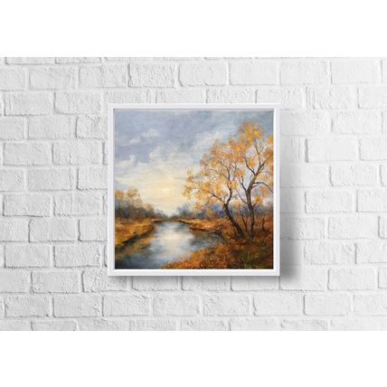 Landscape Original Oil Painting Autumn Wall Art Forest Artwork