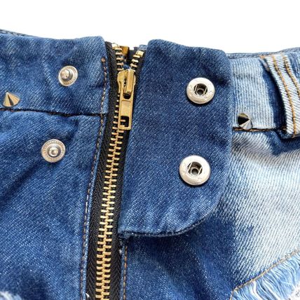 Women's Low Shorts Rise Denim Zip Up Ripped Raw Hem Mini Short Jeans Hot Pants