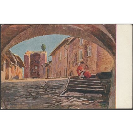 Alberto Micheli - La Porta San Giacomo, Assisi, c.1920s - Frat Alinari Cartolina