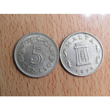 Malta 1976 5 Cents Coin
